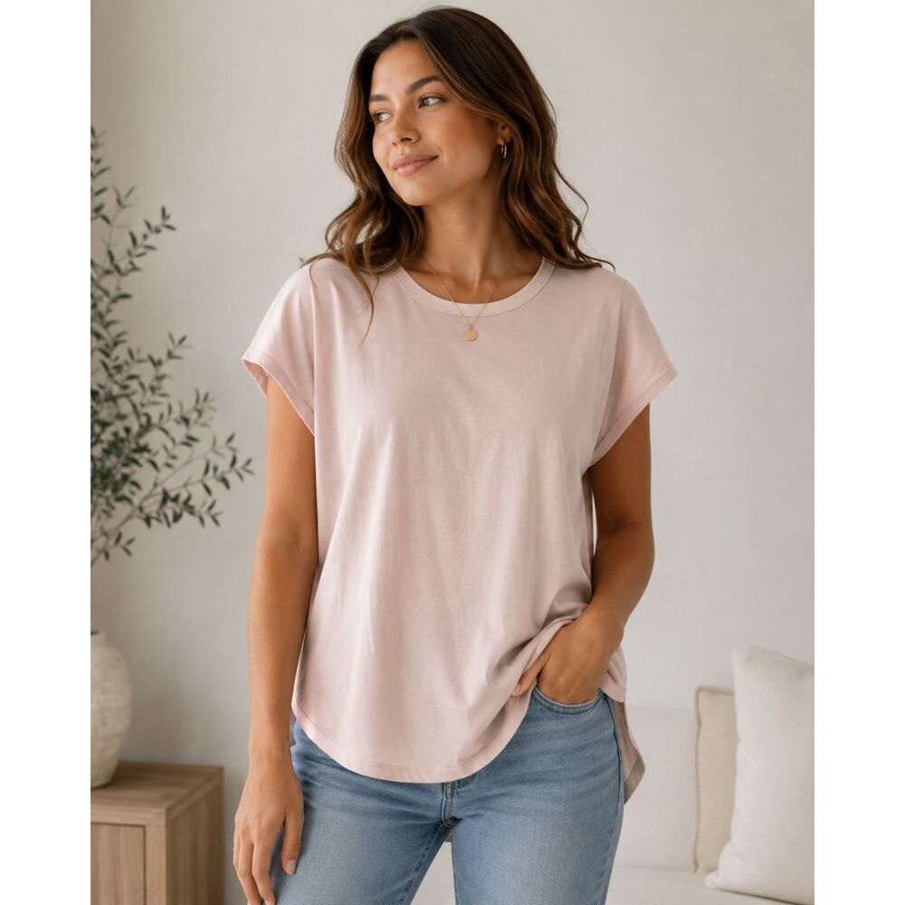 Blush Pink Open Back Athleisure Top Womens Medium Yoga Workout Studio Activewear